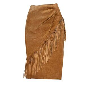 Vintage Outerwear by Phoenix Genuine Suede Fringe Western Pencil Skirt (3/4)